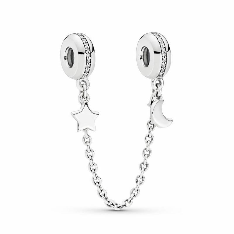 Pandora Personal Galaxy Safety Chain - Sterling Silver/Cubic Zirconia - Canada | VO1068BX